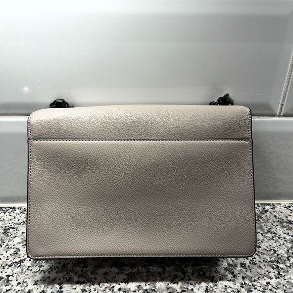 Dkny Bags Dkny Elissa Large Leather Shoulder Flapbeige Poshmark